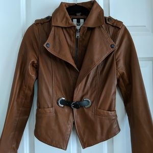 Soia & Kyo- Cognac Leather Jacket Sz XXS